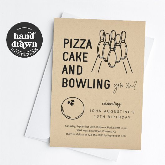 Petite fille Ado Jeu de bowling Invitation