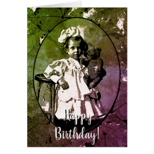 PETITE FILLE ADORABLE AVEC TEDDY BEAR DOLL 1900