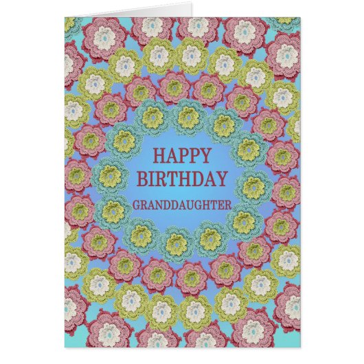 Petite-fille Anniversaire Crochet Fleurs (Devant)