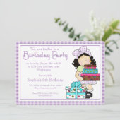 Petite fille Anniversaire Fête Invitation Pays Fil (Debout devant)