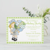 Petite fille Anniversaire Fête Invitation Pays Fil (Debout devant)