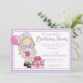 Petite fille Anniversaire Fête Invitation Pays Fil (Debout devant)