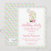 Petite fille Anniversaire Fête Invitation Pays Fil (Devant / Derrière)