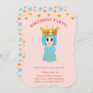 Petite fille Anniversaire Invitation personnalisée