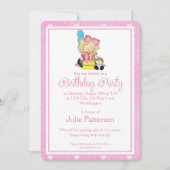 Petite Fille Anniversaire Invitation Pink 2 (Devant)