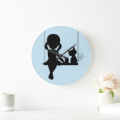 PETITE FILLE AVEC CHAT HORLOGE (Maison)