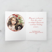 Petite fille avec chiot photo carte de Noël (Intérieur)