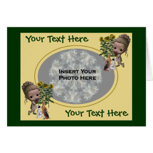 Petite fille avec chiots Carte photo