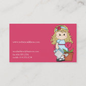 Petite fille avec des cartes de visite de (Dos)
