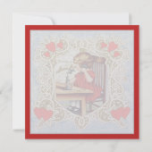 Petite fille avec invitation téléphonique (Dos)