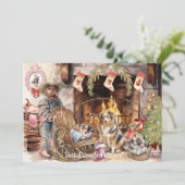 Petite fille avec sa carte de vacances BFFurever (Debout devant)