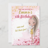 Petite fille avec un chat aquarelle invitation enf (Dos)