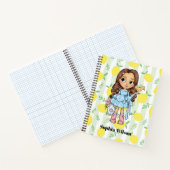 Petite Fille avec un Oiseau et Carnet de Citrons (Intérieur)
