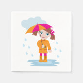 Petite Fille Avec Une Serviette En Papier Paraplui (Devant)