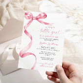 Petite fille Baby shower Rose Bow Sweet Invitation
