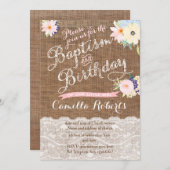 Petite fille Baptême et invitations d'anniversaire (Devant / Derrière)