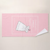 Petite-fille, Baptême Gown sur rose Personnalisé (Serviette de bain)