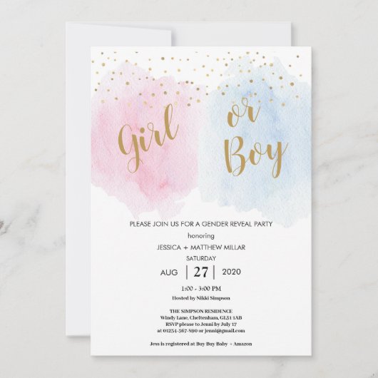 Petite fille bébé Genre Reveillez Invitation (Devant)