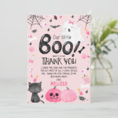 Petite fille Boo Halloween Carte de remerciements  (Debout devant)