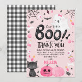 Petite fille Boo Halloween Carte de remerciements  (Devant / Derrière)