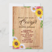 Petite fille Brown Baby shower en bois Invitation (Devant)