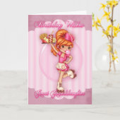 petite-fille carte d'anniversaire - jolie serveuse (Fleur jaune)