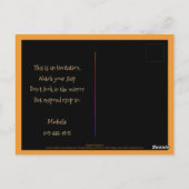 Petite Fille Chat Noir Invitation carte postale (Dos)