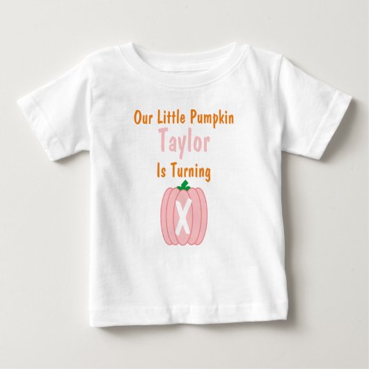 Petite fille Citrouille Anniversaire T-shirt bébé (Devant)