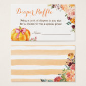 Petite fille Citrouille Baby shower Déchets Carte  (Devant & derrière)