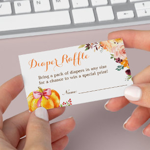 Petite fille Citrouille Baby shower Déchets Carte 