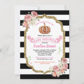 Petite fille citrouille douche invitation rose (Devant)