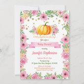 Petite fille citrouille invitation à la douche flo (Devant)