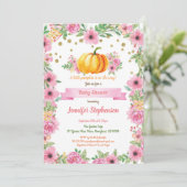 Petite fille citrouille invitation à la douche flo (Debout devant)