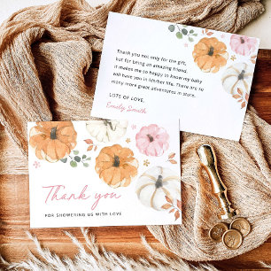 Petite Fille Citrouille Rose Baby Shower Merci