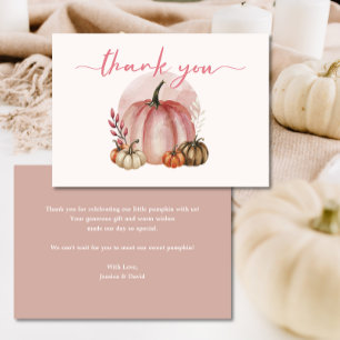 Petite Fille Citrouille Rose Baby Shower Merci