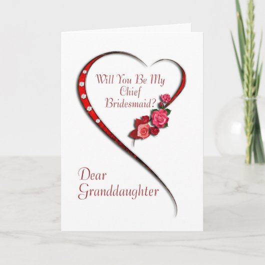 Petite-fille, Coeur torride invitation Bridesmaid (Devant)