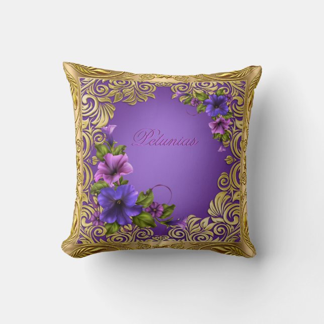 Petite fille Coussin rose violet Petunias (Recto)