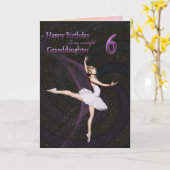 Petite-fille de 6 ans, carte d'anniversaire de bal (Fleur jaune)