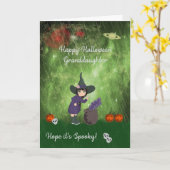 Petite-fille de la carte de voeux pour les sorcièr (Fleur jaune)