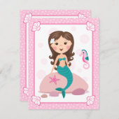 Petite fille de sirène, mignonne invitation à l'an (Devant / Derrière)