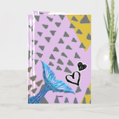 Petite fille de sirène noire Carte de voeux blanch (Dos)