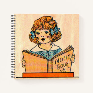 Petite fille des années 1920 avec livre de musiqu