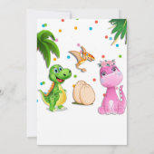 Petite fille Dinosaur invitation d'anniversaire (Dos)