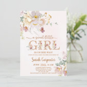 Petite fille douce Invitation Baby shower (Debout devant)