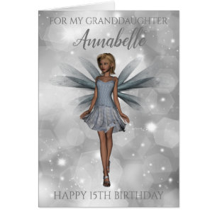 Petite-fille Élégante Argent Carte d'anniversaire