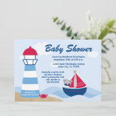 Petite fille éléphant marin baby shower invitation (Debout devant)