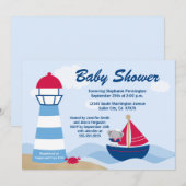 Petite fille éléphant marin baby shower invitation (Devant / Derrière)