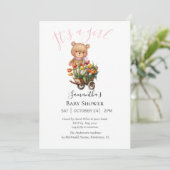 petite fille en peluche invitation (Debout devant)