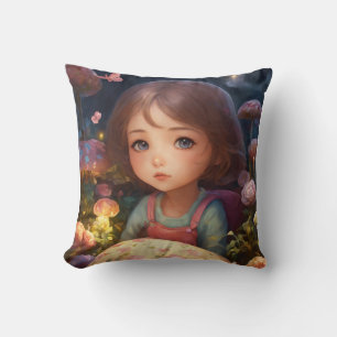 Petite fille endormie en Dreamland avec Coussin ma