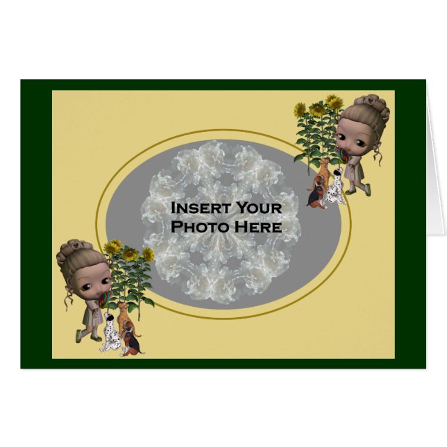 Petite Fille Et Carte photo De Marionnettes (Devant Horizontal)